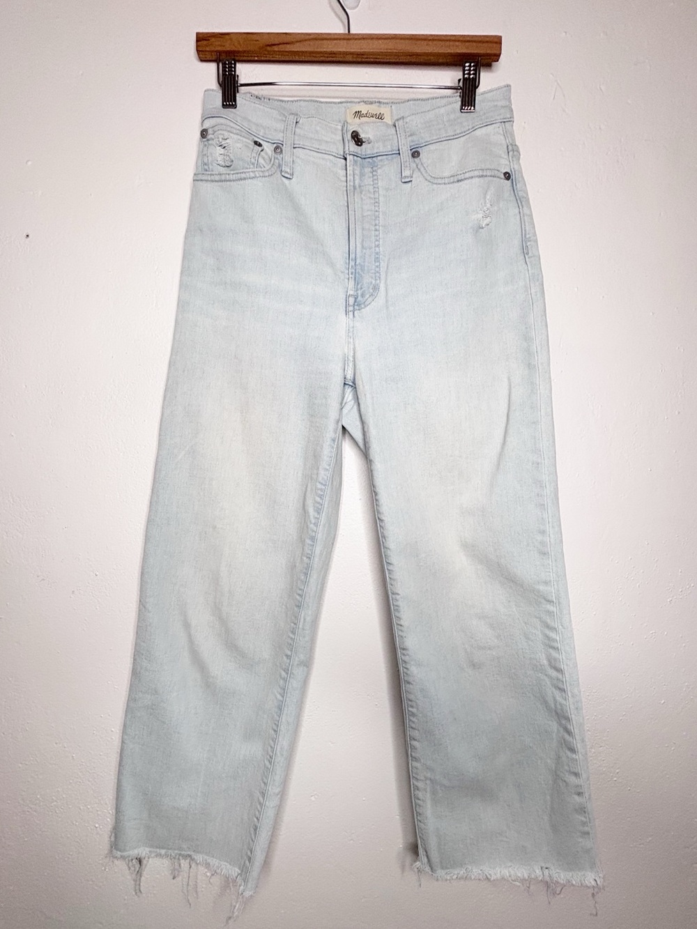 Madewell The Perfect Vintage Wide Leg Crop Light Wash Jeans Size 26